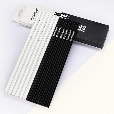 12 бр. Бели черни моливи Професионален маслен цветен молив Комплект моливи за рисуване Скица Студентски артикули