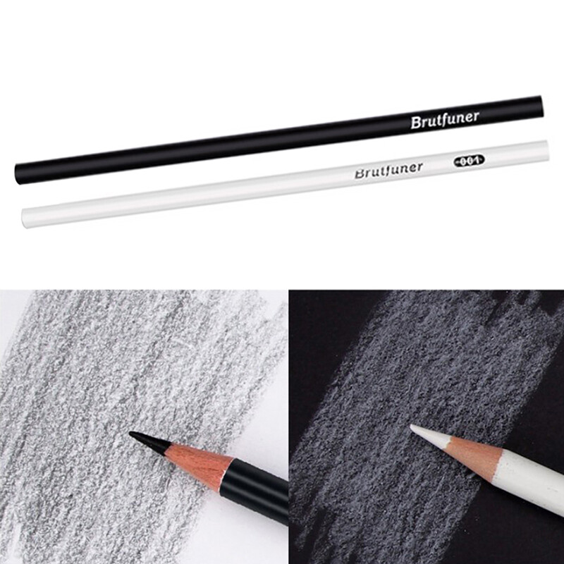 12 бр. Бели черни моливи Професионален маслен цветен молив Комплект моливи за рисуване Скица Студентски артикули