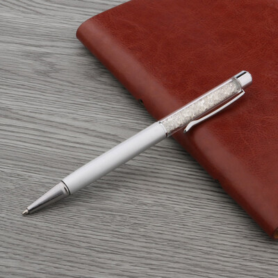 Цветен алуминий и пластмаса Сребърен кристал ПОДАРЪК Химикалка