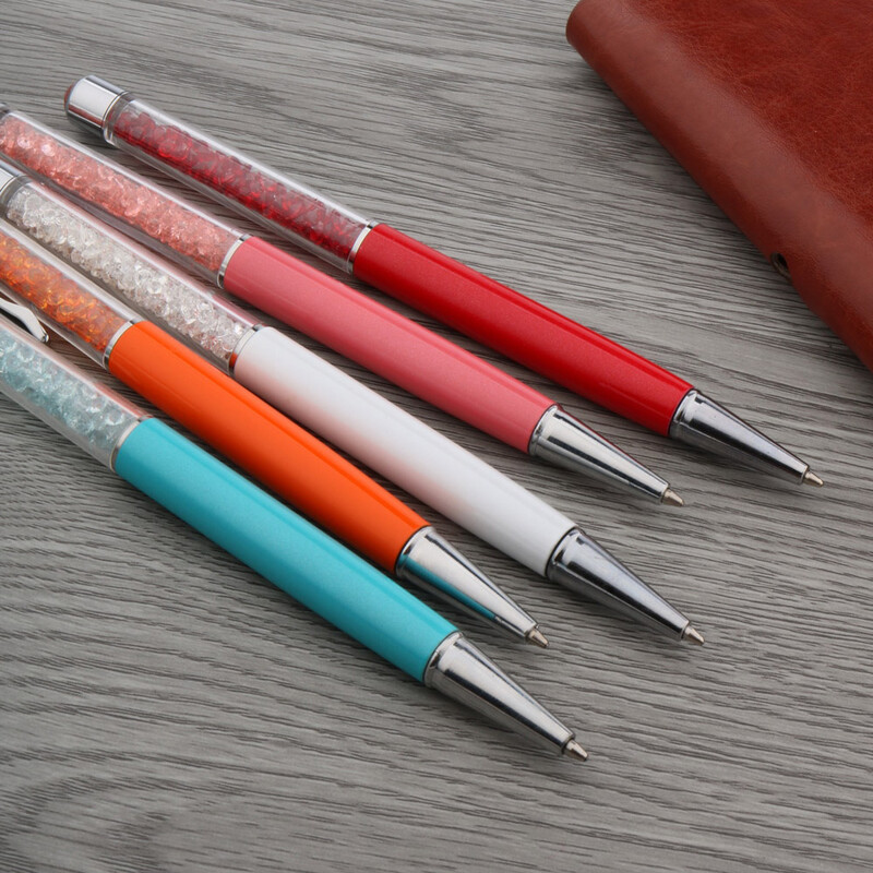 Цветен алуминий и пластмаса Сребърен кристал ПОДАРЪК Химикалка