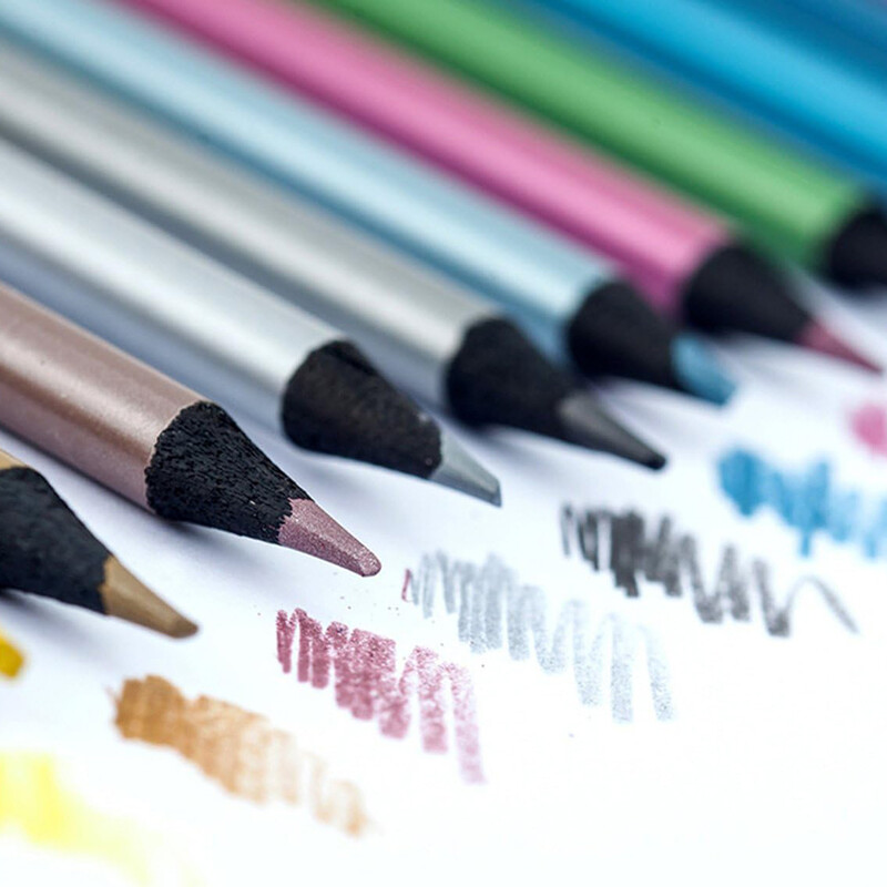 12 komada metalnih olovaka u boji, netoksične drvene olovke za crtanje, set drvenih olovaka za crtanje u 12 različitih boja