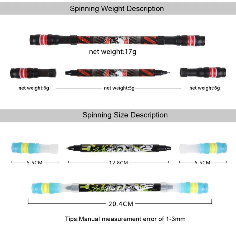 1PC V7-5028 Okretna olovka 20cm Neklizajuća rotirajuća kemijska olovka za igre Pro Competition Student Pening Pen Kawaii pribor