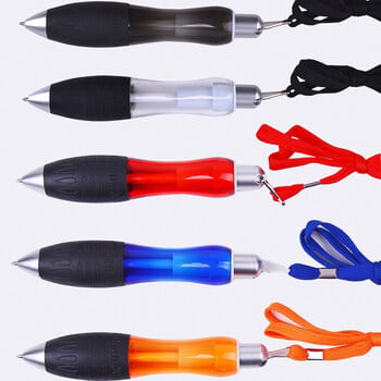 Στυλό με σχοινί λαιμού Anti Loss Ballpoint Pens with Safety Neck Rope Lanyard Φορητό μαύρο στυλό για γραφή με υπογραφή