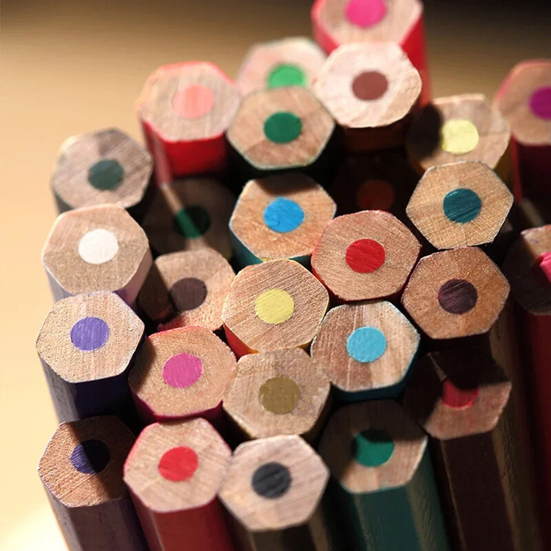Creioane colorate din lemn, 12/18/24/36 de culori, hexagon, pictură pentru artist din lemn, creion de culoare în ulei, desen pentru școală, rechizite de artă