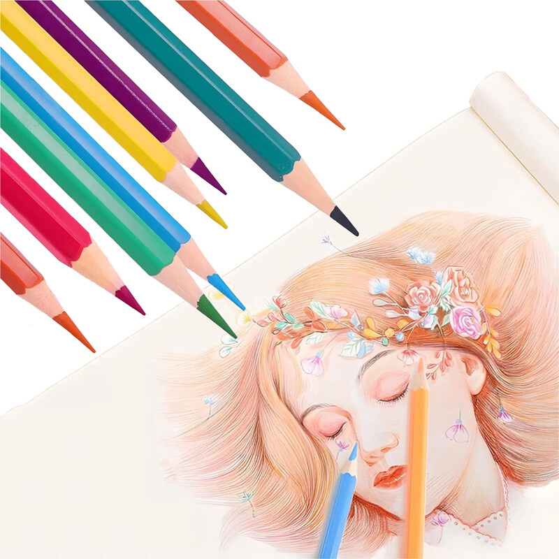 12/18/24/36/48/72 Boje Olovke u boji na bazi ulja Heksagonalni drveni set Skica za slikanje Umjetničko stvaralaštvo Učenici Likovni pribor za odrasle