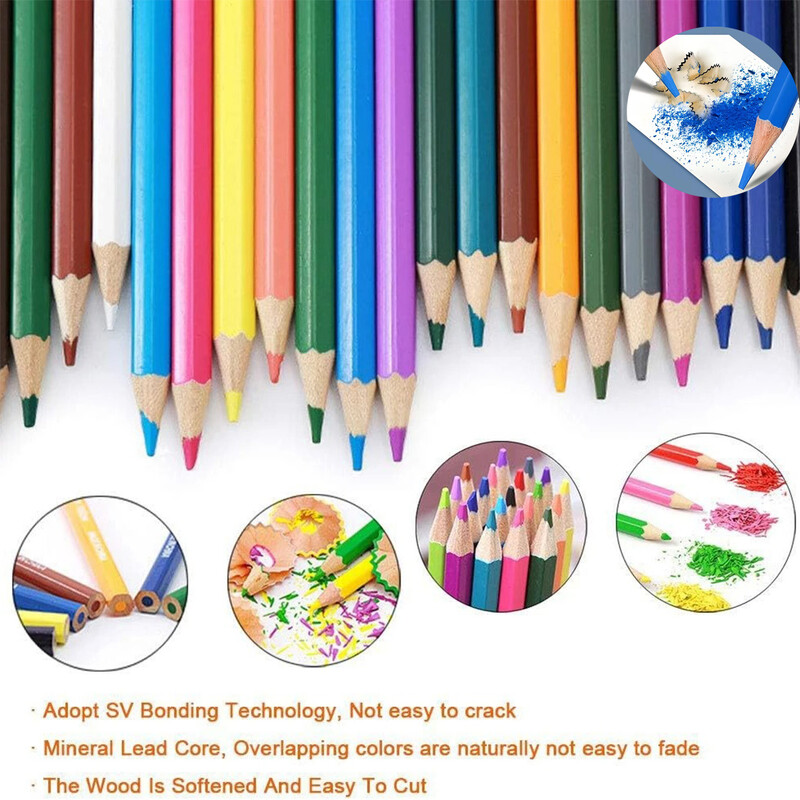 12/18/24/36/48/72 Boje Olovke u boji na bazi ulja Heksagonalni drveni set Skica za slikanje Umjetničko stvaralaštvo Učenici Likovni pribor za odrasle