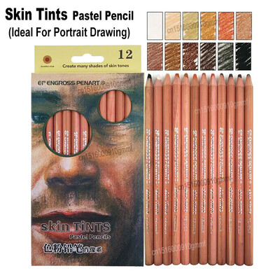 12kom profesionalnih mekih pastelnih olovaka u boji drveta 4,0 mm olovna jezgra Nijanse kože Portret Krajolik Umjetnost Crtanje Skiciranje Grafiti
