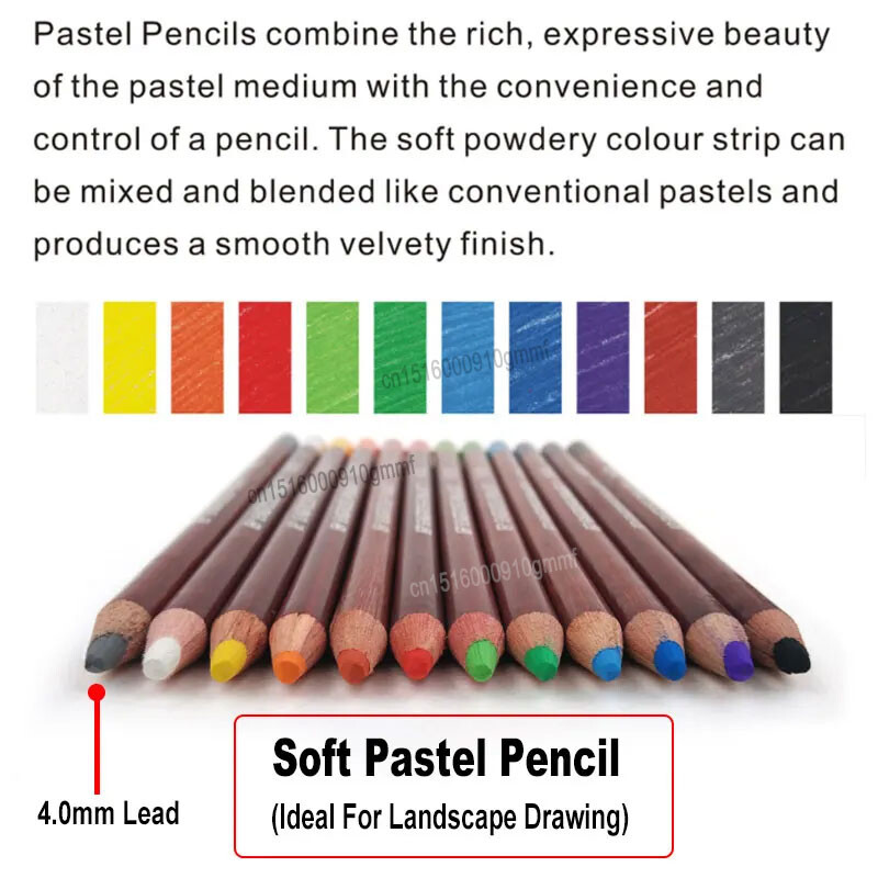 12kom profesionalnih mekih pastelnih olovaka u boji drveta 4,0 mm olovna jezgra Nijanse kože Portret Krajolik Umjetnost Crtanje Skiciranje Grafiti
