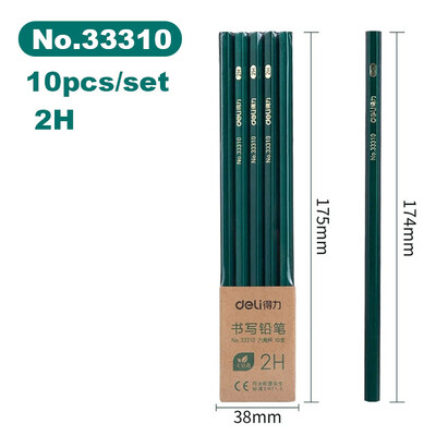 Deli 10 kom/set Drvena olovka HB 2B 2H Dječja olovka za skicu za ispitivanje, pribor za pisanje, umjetnički pribor