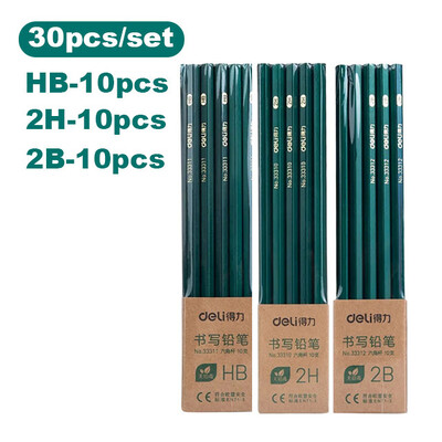 Deli 10 kom/set Drvena olovka HB 2B 2H Dječja olovka za skicu za ispitivanje, pribor za pisanje, umjetnički pribor