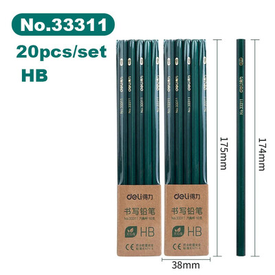 Deli 10 kom/set Drvena olovka HB 2B 2H Dječja olovka za skicu za ispitivanje, pribor za pisanje, umjetnički pribor