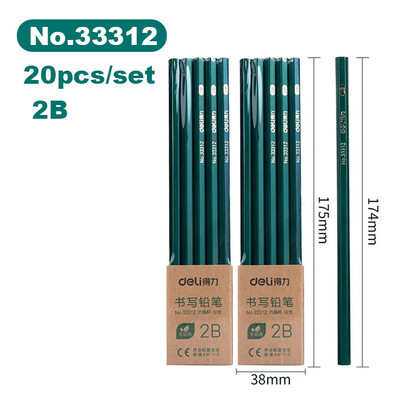 Deli 10 kom/set Drvena olovka HB 2B 2H Dječja olovka za skicu za ispitivanje, pribor za pisanje, umjetnički pribor