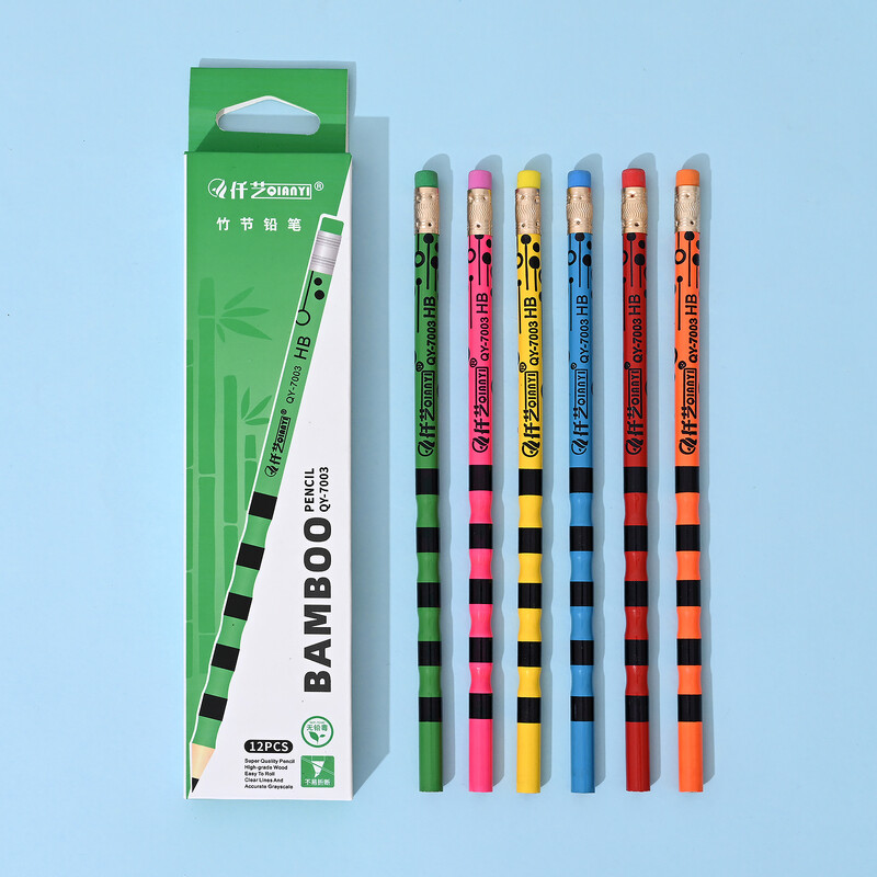 12 komada bambusovih drvenih olovaka za učionicu, drvenih olovaka s gumicama, HB olovke za skiciranje, crtanje, povratak u školu