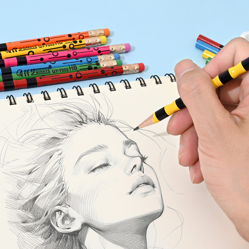 12 komada bambusovih drvenih olovaka za učionicu, drvenih olovaka s gumicama, HB olovke za skiciranje, crtanje, povratak u školu