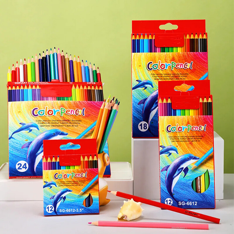 Olovke u boji 12 18 24 Olovka u boji Drvene olovke u boji za crtanje Pribor za učenike Školski pribor