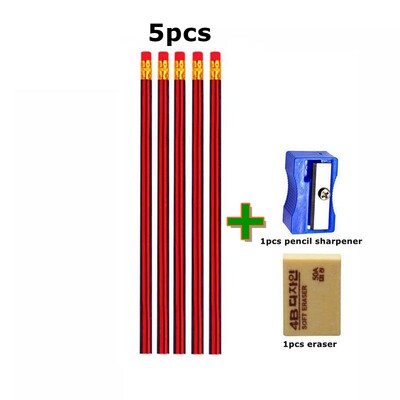 7//10Pcs/Set drvena olovka za olovku s gumicom, šiljilo za olovke Skica, dječja olovka za crtanje, školski pribor za pisanje