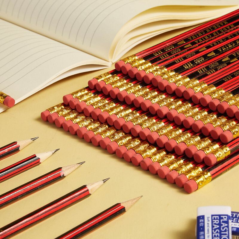 7//10Pcs/Set drvena olovka za olovku s gumicom, šiljilo za olovke Skica, dječja olovka za crtanje, školski pribor za pisanje