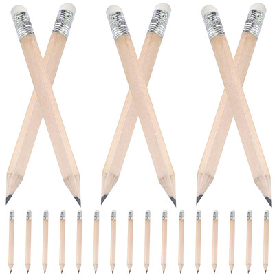 50 бр. Детски моливи Триъгълни Голф Писане Мини Студентски Половини гумички Горнища за малки деца Къси