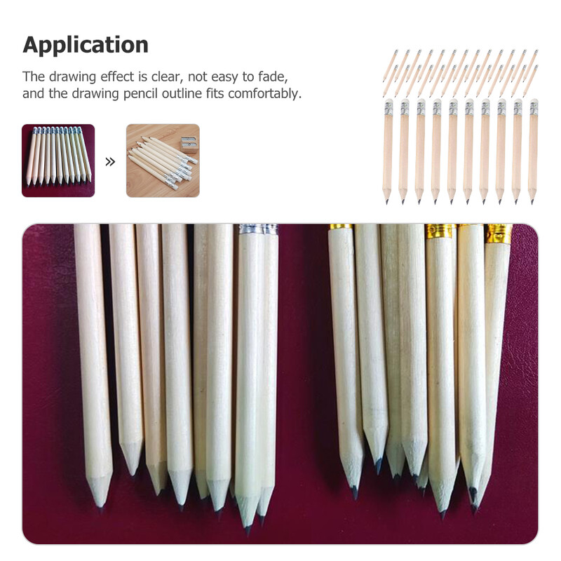 50 бр. Детски моливи Триъгълни Голф Писане Мини Студентски Половини гумички Горнища за малки деца Къси