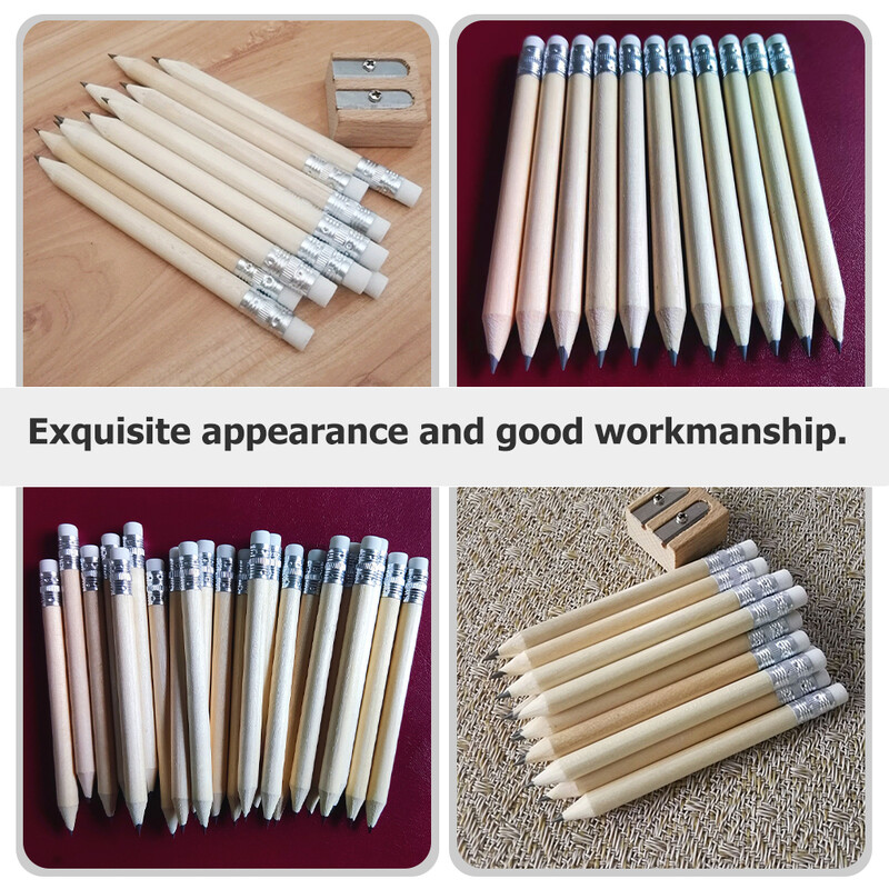 50 бр. Детски моливи Триъгълни Голф Писане Мини Студентски Половини гумички Горнища за малки деца Къси