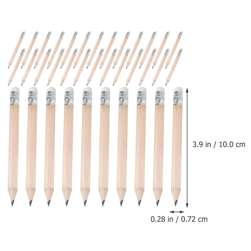 50 бр. Детски моливи Триъгълни Голф Писане Мини Студентски Половини гумички Горнища за малки деца Къси