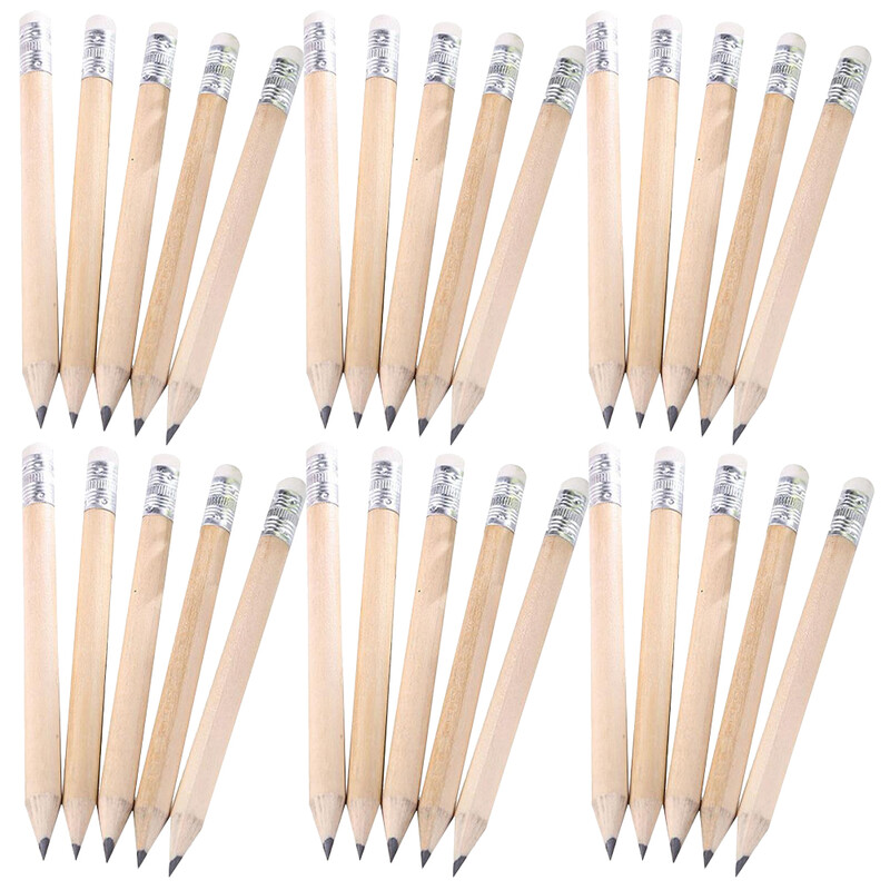 50 бр. Детски моливи Триъгълни Голф Писане Мини Студентски Половини гумички Горнища за малки деца Къси