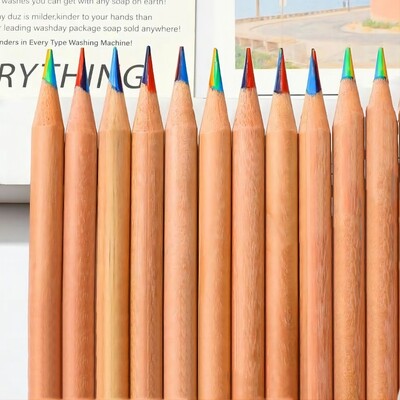 AngelMark 12kom olovke u duginim bojama za djecu, bojice s koncentričnim gradijentom, umjetničko slikanje, pribor za crtanje 3 mm 7 boja