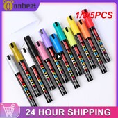 1/3/5PCS Цветове Арт Маркер Акрилна боя Четка Писалка Живопис Камък Керамика Стъкло Дърво Платно Рисуване на графити