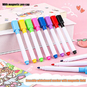 8 buc. Pixuri colorate pentru tablă albă magnetică cu ștergere uscată Pixuri marcatoare pentru tablă albă ștergibile de mare capacitate Rechizite școlare de birou