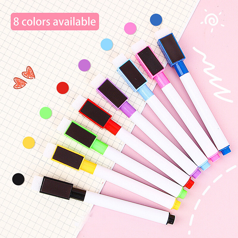 8 buc. Pixuri colorate pentru tablă albă magnetică cu ștergere uscată Pixuri marcatoare pentru tablă albă ștergibile de mare capacitate Rechizite școlare de birou