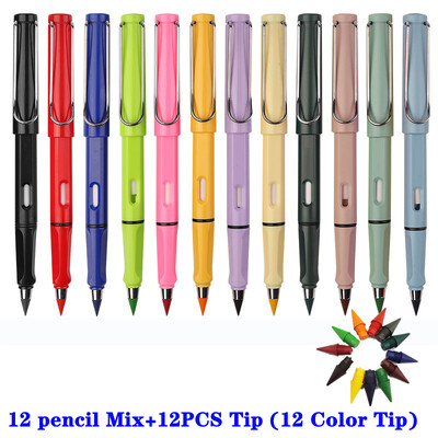 Nova tehnologija 12 Color Infinity Pencils No Ink Kawaii Unlimited Pencil School Kids Art Color Skice Painting Pribor