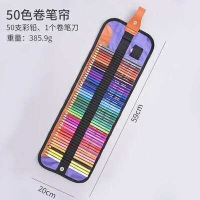Set olovaka u boji od 50/72 komada s platnenom kutijom za smotanje - savršeno za bojenje, crtanje, crtanje i izradu rukotvorina