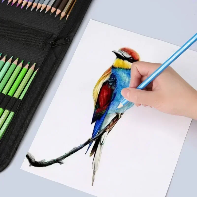 Set olovaka u boji od 50/72 komada s platnenom kutijom za smotanje - savršeno za bojenje, crtanje, crtanje i izradu rukotvorina