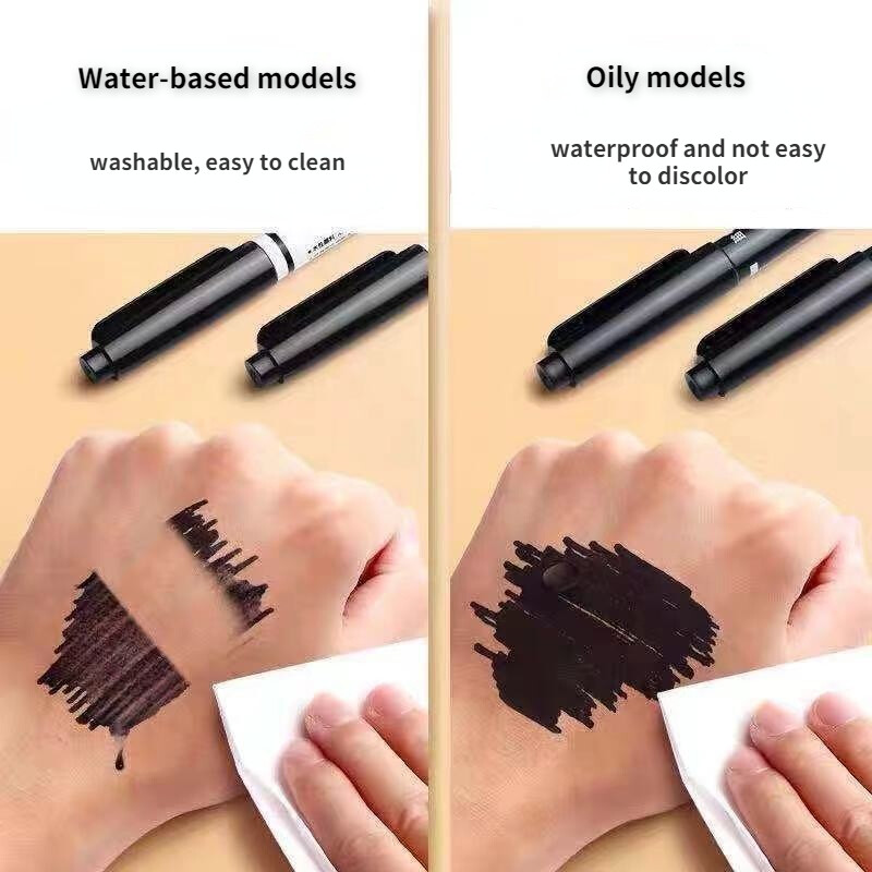 10 бр. Двуглави трицветни художествени маркери с фин връх, маслена водоустойчива черна химикалка Водоизтриваеми акварелни химикалки Писане