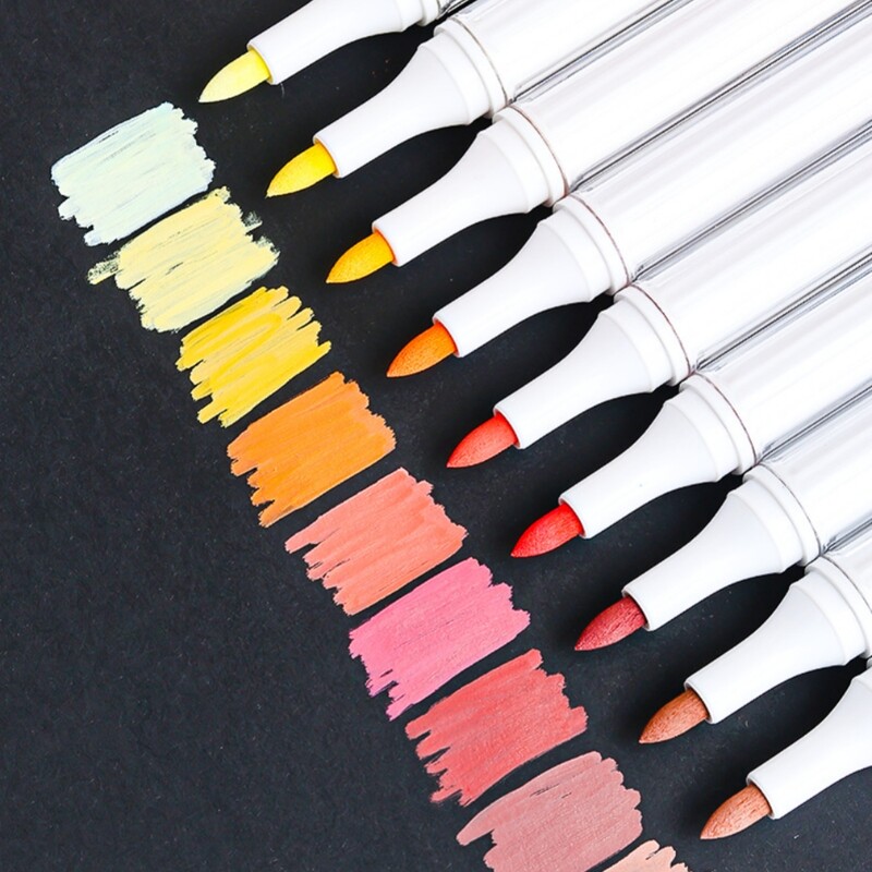 Set akrilnih markera velikog kapaciteta, 9 boja, umjetnički pribor za crtanje/slikanje/grafite, akrilna kist olovka u boji koja se može složiti
