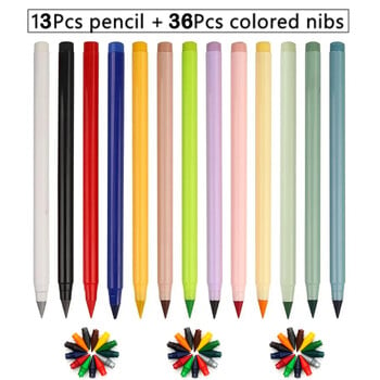 Σετ 12 χρωμάτων μολυβιών Eternal Erasable Pencil Cute Drawing Pencil Refill Απεριόριστα μολύβια γραφής Στυλό για σχολικά είδη τέχνης