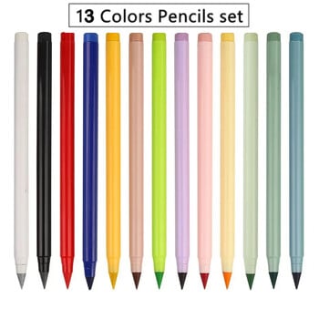 Σετ 12 χρωμάτων μολυβιών Eternal Erasable Pencil Cute Drawing Pencil Refill Απεριόριστα μολύβια γραφής Στυλό για σχολικά είδη τέχνης