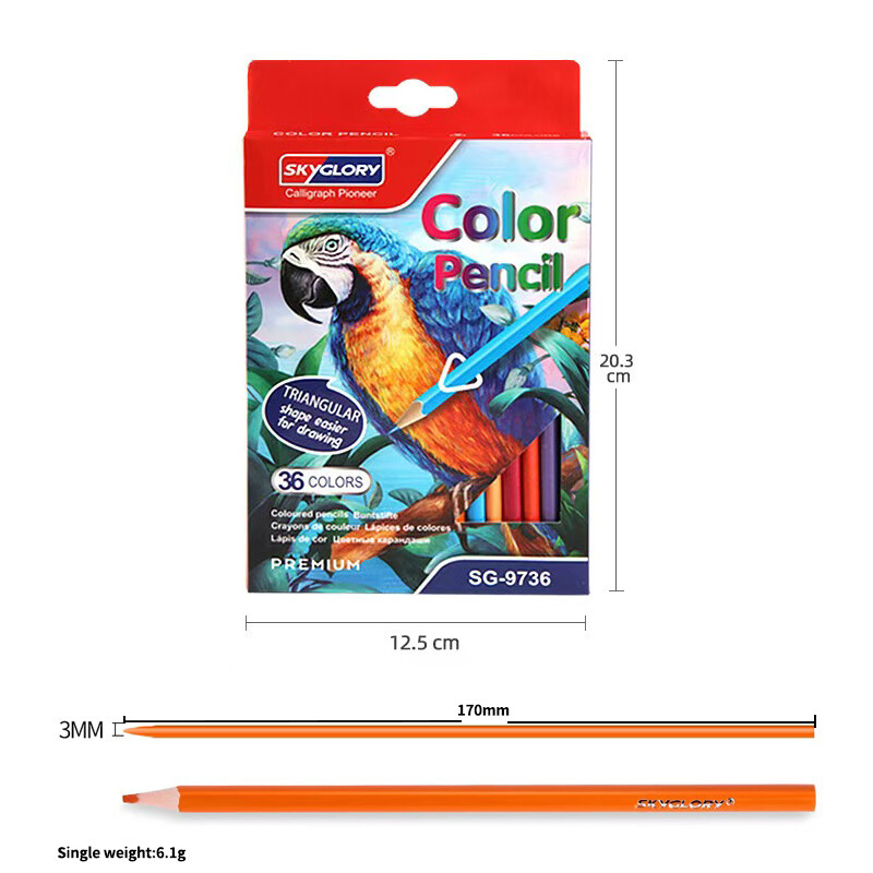 36 цвята Бездървен цветен молив Скица Живопис Молив Художник Ученици Набор за рисуване Ученически пособия Ръчна боя Оцветяване