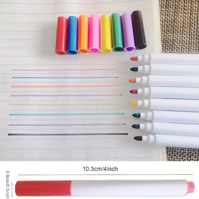 8 pakiranja markera za suho brisanje, markera za bijelu ploču，flomastera za kućni ured i učionicu，Work on Board, kalendara, finog vrha