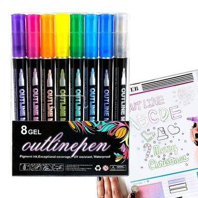 Svjetlucave olovke 8 boja Olovke za crtanje Craft Pen Marker set za crtanje rođendanskih čestitki Dnevnik za crtanje Umjetnički obrt