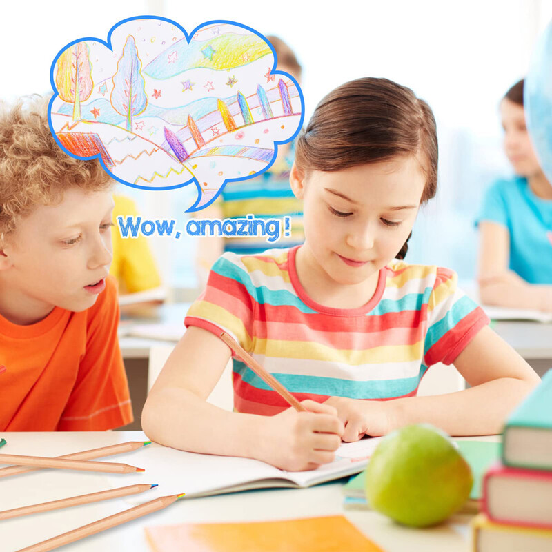 12 бр. Rainbow Seven Color Gradient Цветен молив Творческа живопис Графити Детски пастели Оцветяване Скициране Подаръци за ученици