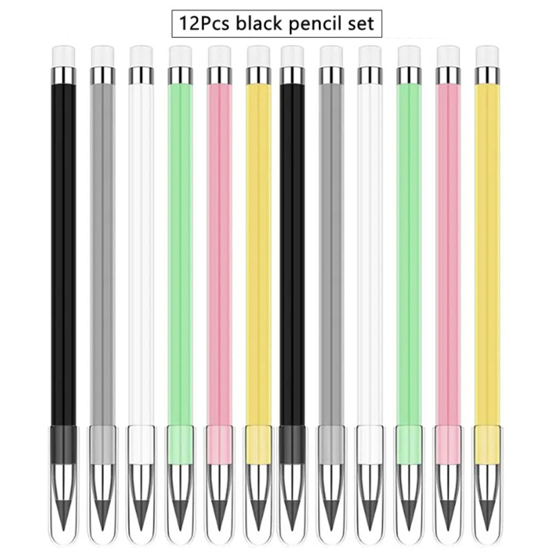 Set olovaka u 12 boja Slatka nadopuna za olovke za crtanje Neograničene količine olovaka za pisanje Vječno brisiva olovka Školski likovni pribor Pribor