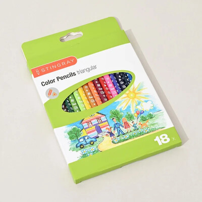 12 debelih i 18 tankih šipki Trokutasta obojena olovna kutija Crtana kutija Grafiti Olovka Darovi za studente Uredski pribor