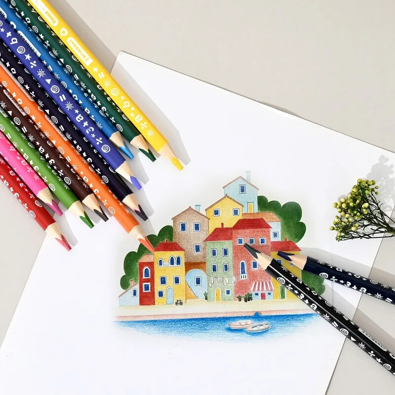 12 debelih i 18 tankih šipki Trokutasta obojena olovna kutija Crtana kutija Grafiti Olovka Darovi za studente Uredski pribor