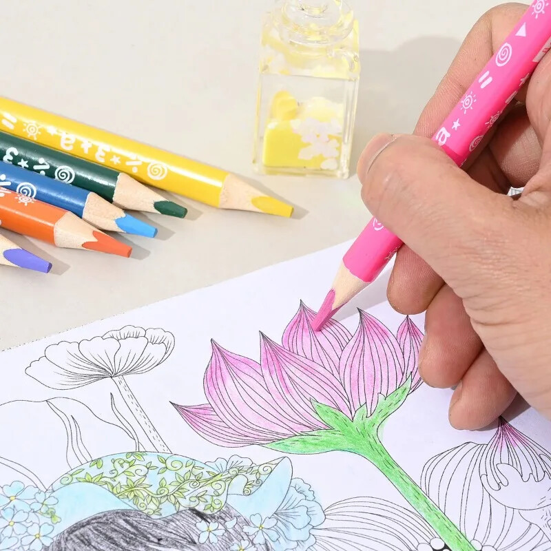 12 debelih i 18 tankih šipki Trokutasta obojena olovna kutija Crtana kutija Grafiti Olovka Darovi za studente Uredski pribor