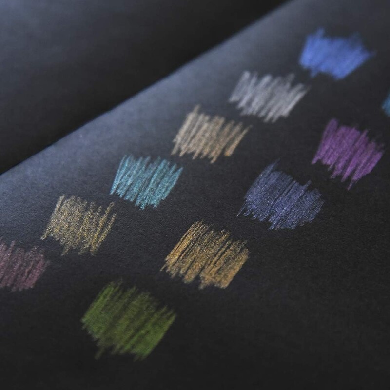 12 komada metalnih olovaka u boji. Crno drvo Olovka za crtanje u 12 boja Obiteljska slika. Bojanje, skiciranje, DIY umjetnički pribor