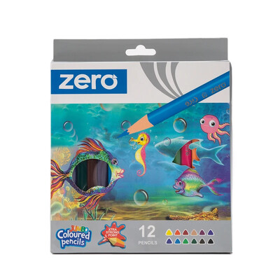 Set trokutastih olovaka u boji od 12 komada s debelim cilindrom (jezgra od 5 mm) i šiljilom za profesionalno crtanje, skiciranje pastelne umjetnosti