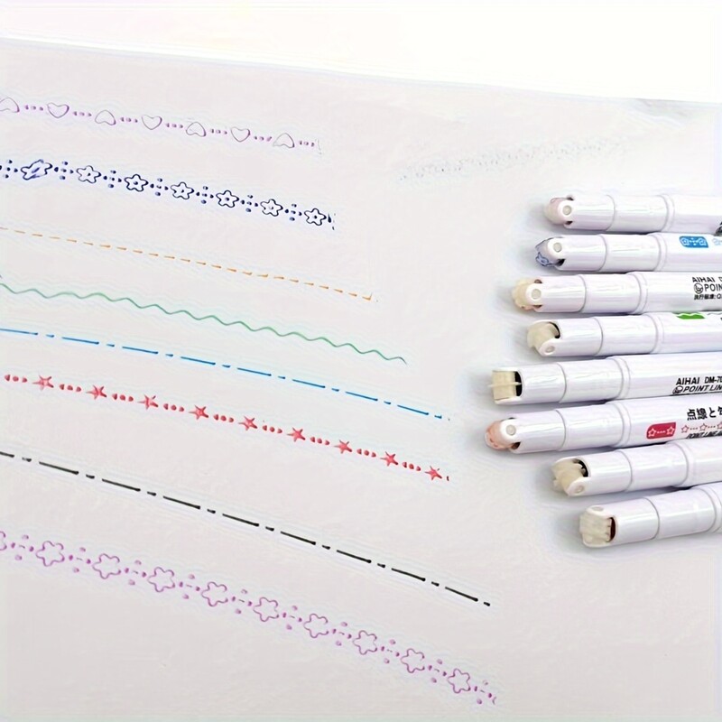 6kom/set Olovke za obrise u obliku cvijeta Višestruki uzorci Olovke za dnevnike, markeri u valovitim bojama