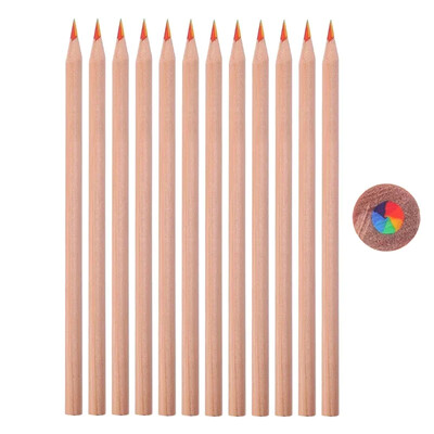 12 kom/Set Kawaii Rainbow Pencil Bojice s koncentričnim gradijentom u 7 boja Dječji dar Olovke u boji Umjetnička slika Crtanje Pribor