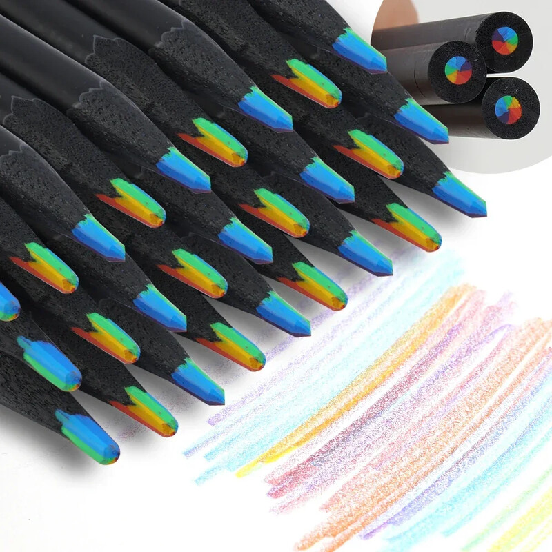 12 kom/Set Kawaii Rainbow Pencil Bojice s koncentričnim gradijentom u 7 boja Dječji dar Olovke u boji Umjetnička slika Crtanje Pribor